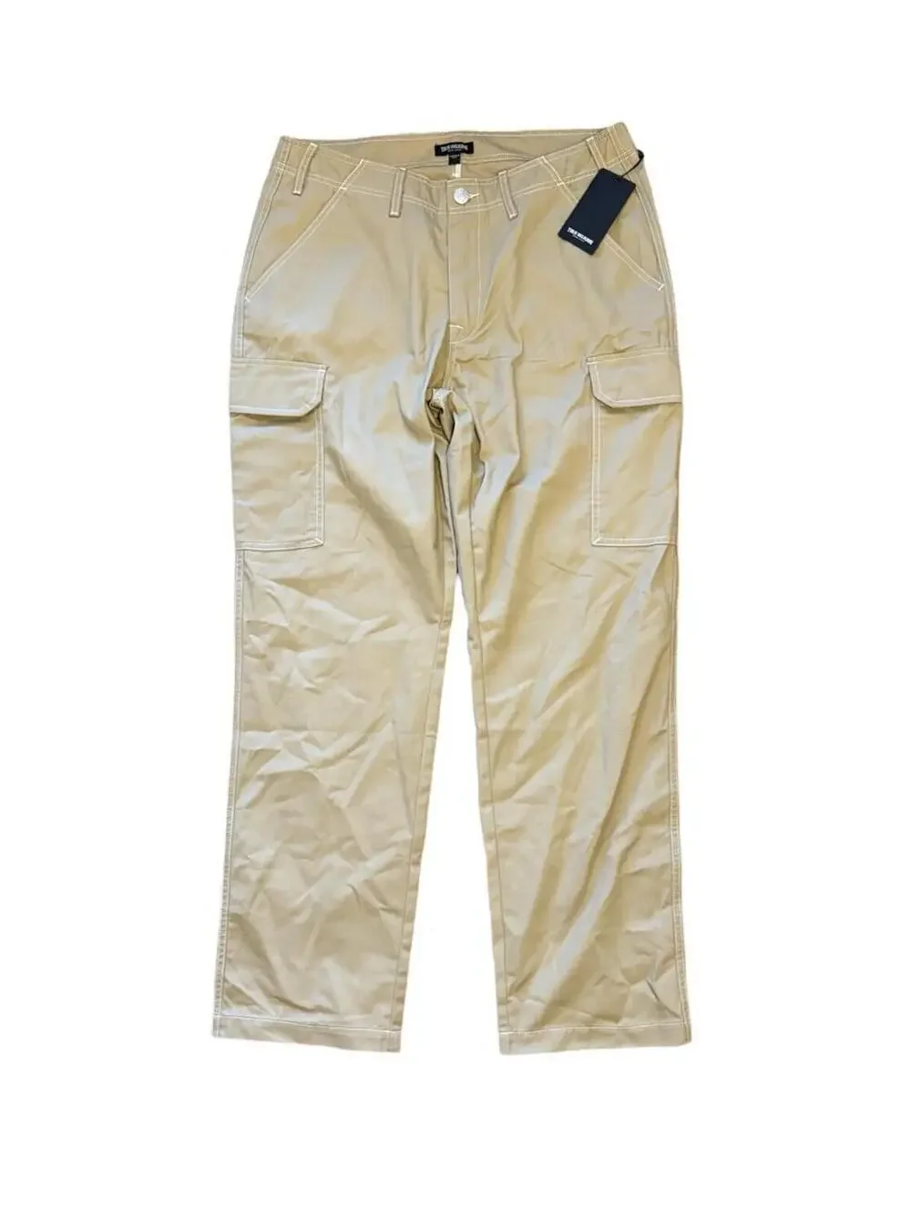 True Religion Cargo Pants Straight Leg Travertine Brown Tan Men's Size 34x32 NWT
